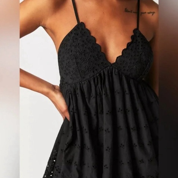 Free People Lillia Mini Dress NWT black, size small - Picture 2 of 5
